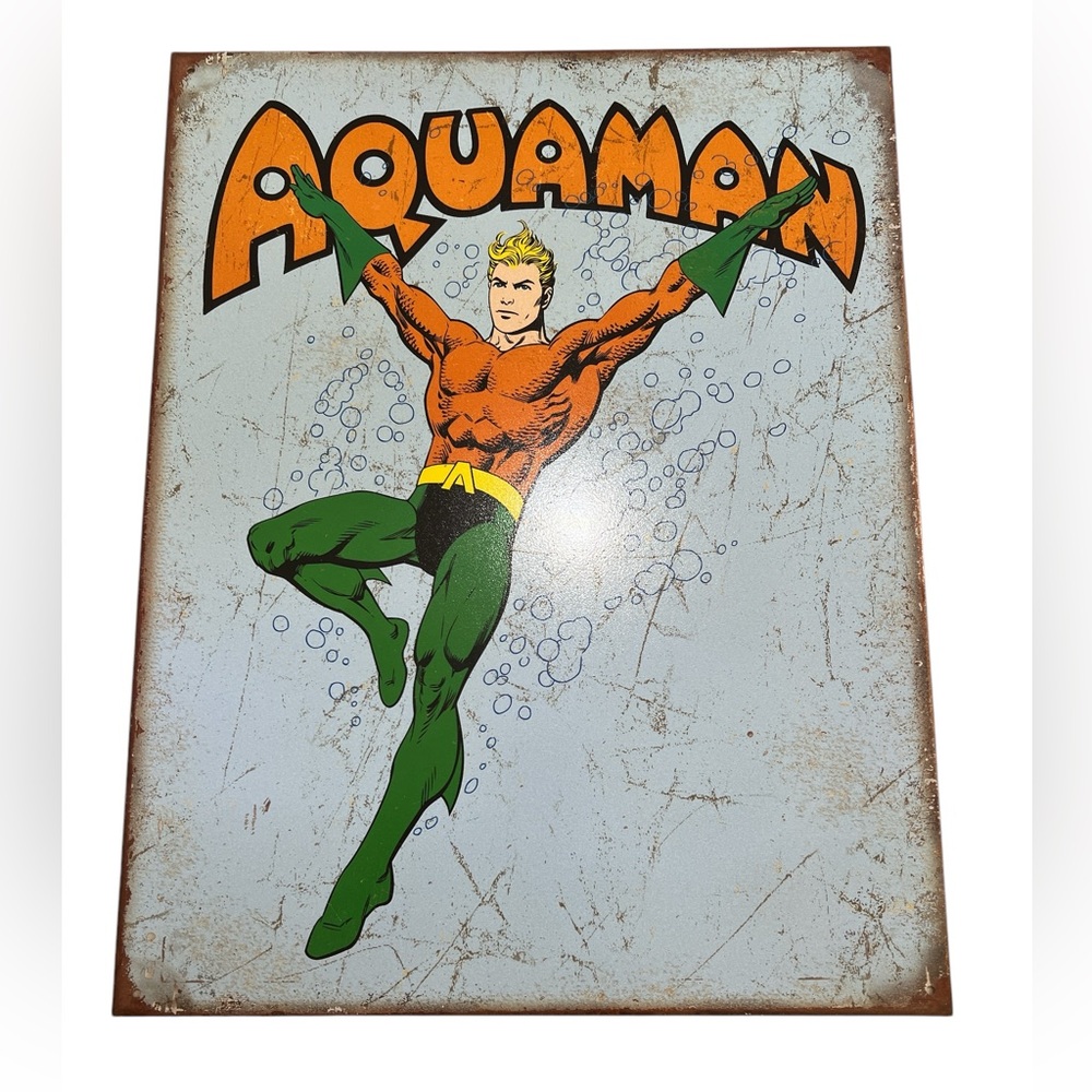 Retro Aquaman Tin Sign